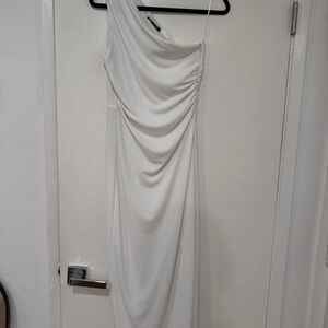 Zara Chic Cream One-Shoulder Dress